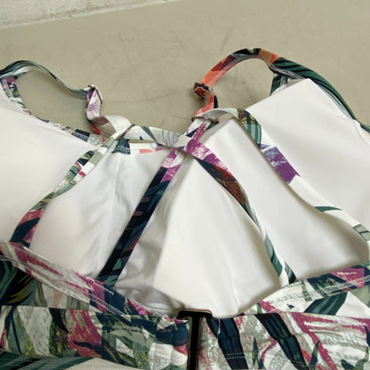 Calia Womens Cross Back Bikini Top Botanical Garden Floral Multi WSA20210PRTXWP