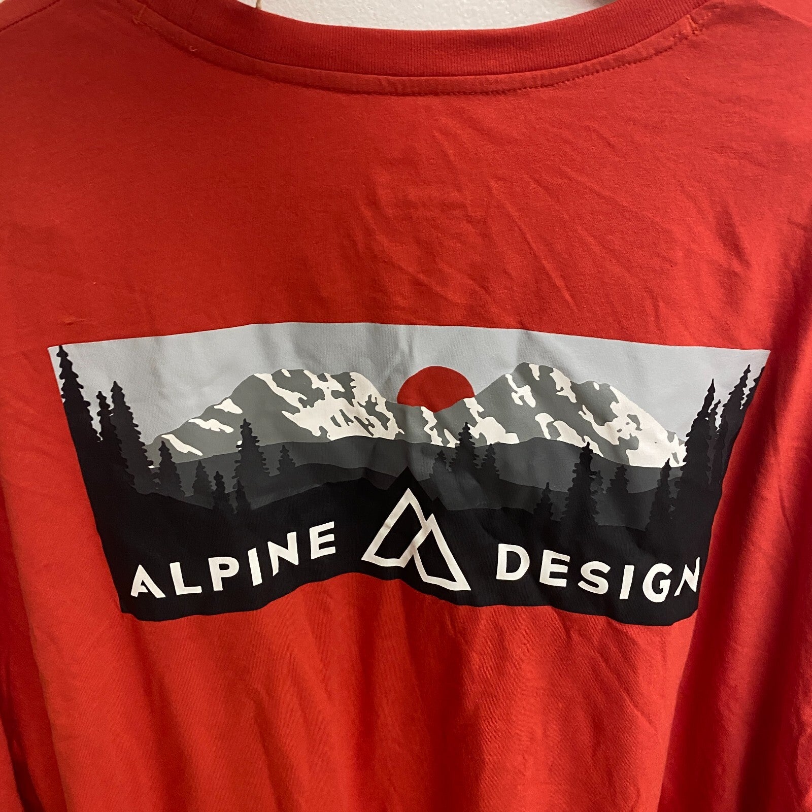 Alpine Design Men's AD M Long Sleeve Graphic Tee AD MT Range/Red ADM23200 New!