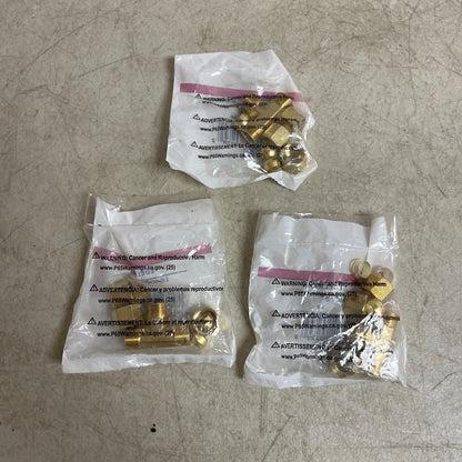 Edelmann 164600 3/8" Brass Compression Tee Fitting 3-Pack Leak Free Union