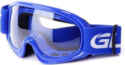 GLX YH15 Kids ATV Dirt Bike Goggles Anti-Fog Impact Resistant Blue One Size