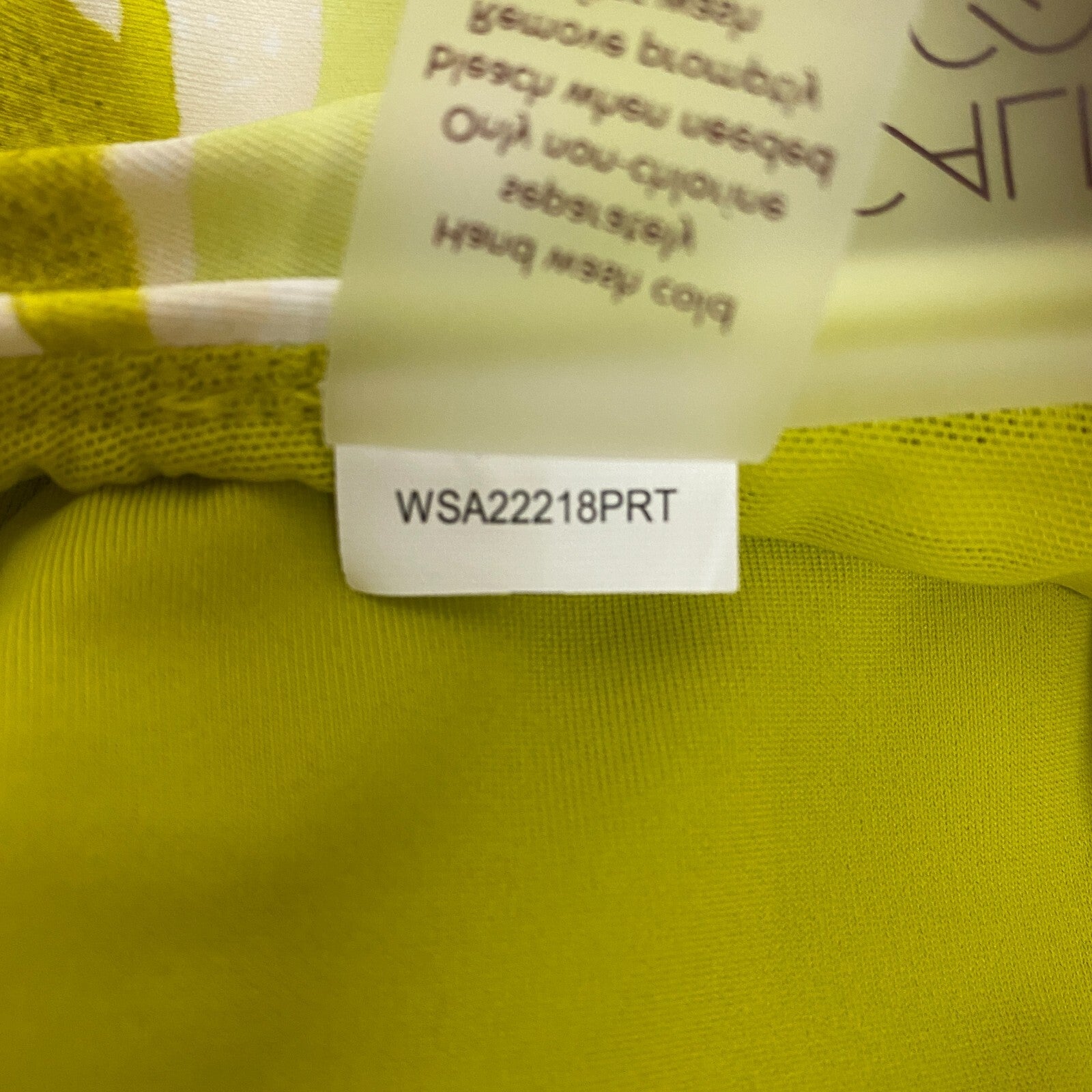 Calia Women's Swim Medium Support Tie Front Long Line Bikini Top Green Multi New