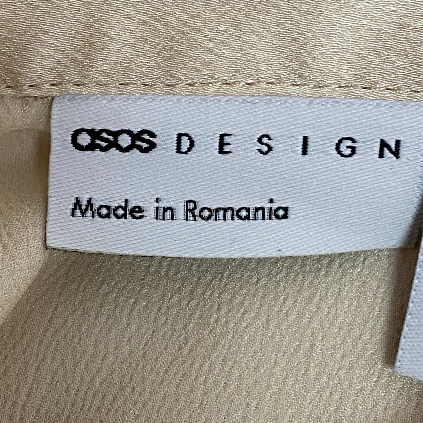 ASOS Design Peasant Shirt Womens Size US 8 Polyester Cream Blouse Top