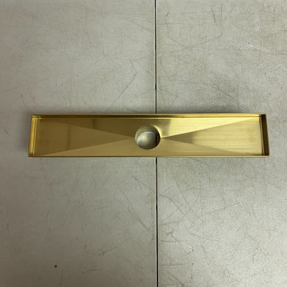 Signature Hardware 18" Carmen Linear Shower Drain - Brushed Gold