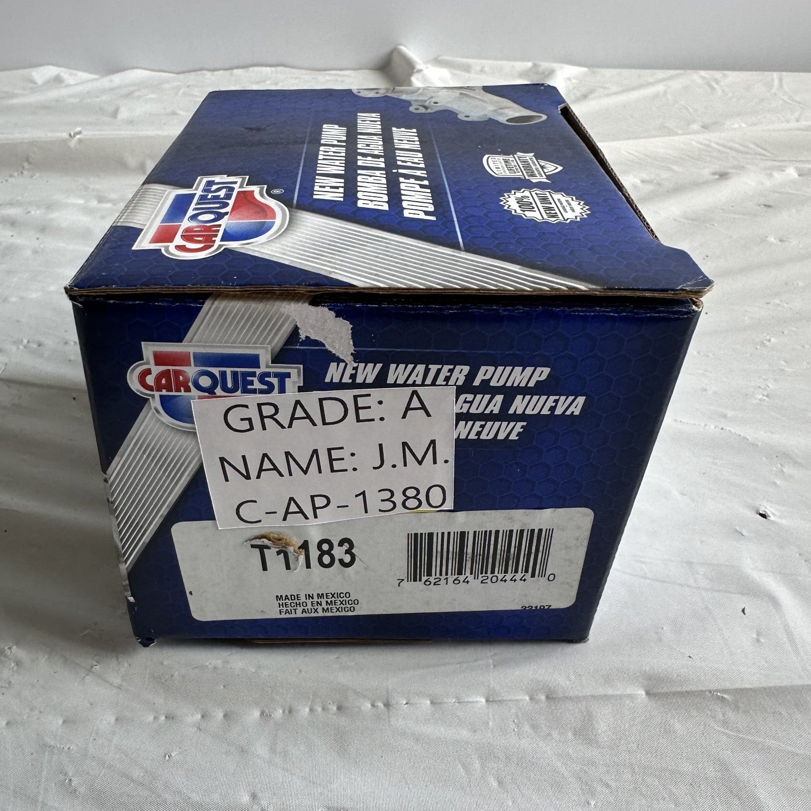 Carquest T1183 Engine Water Pump w Gasket