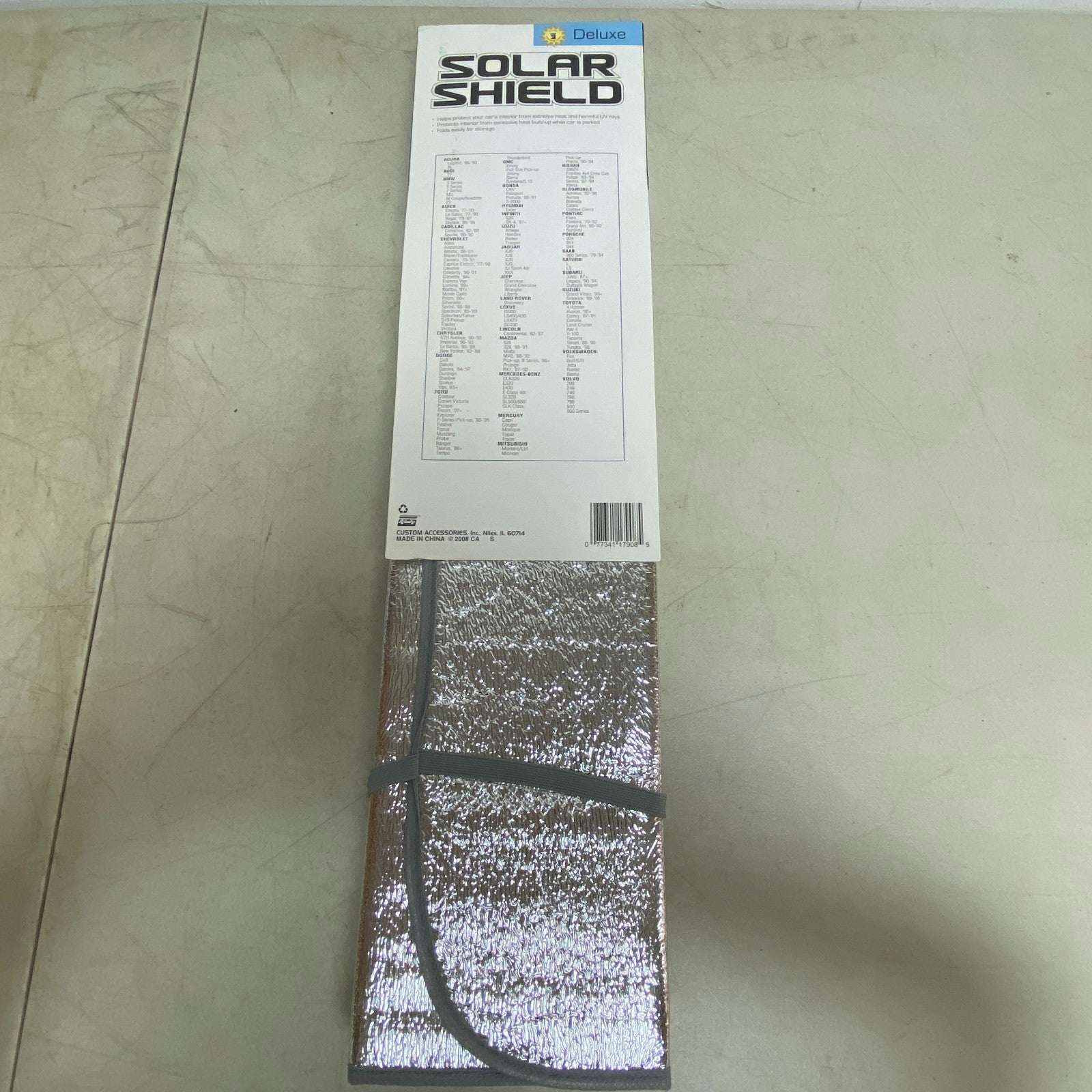 Solar Shield Folding Windshield Sunshade Silver Mylar 24″×58″ Model 17908