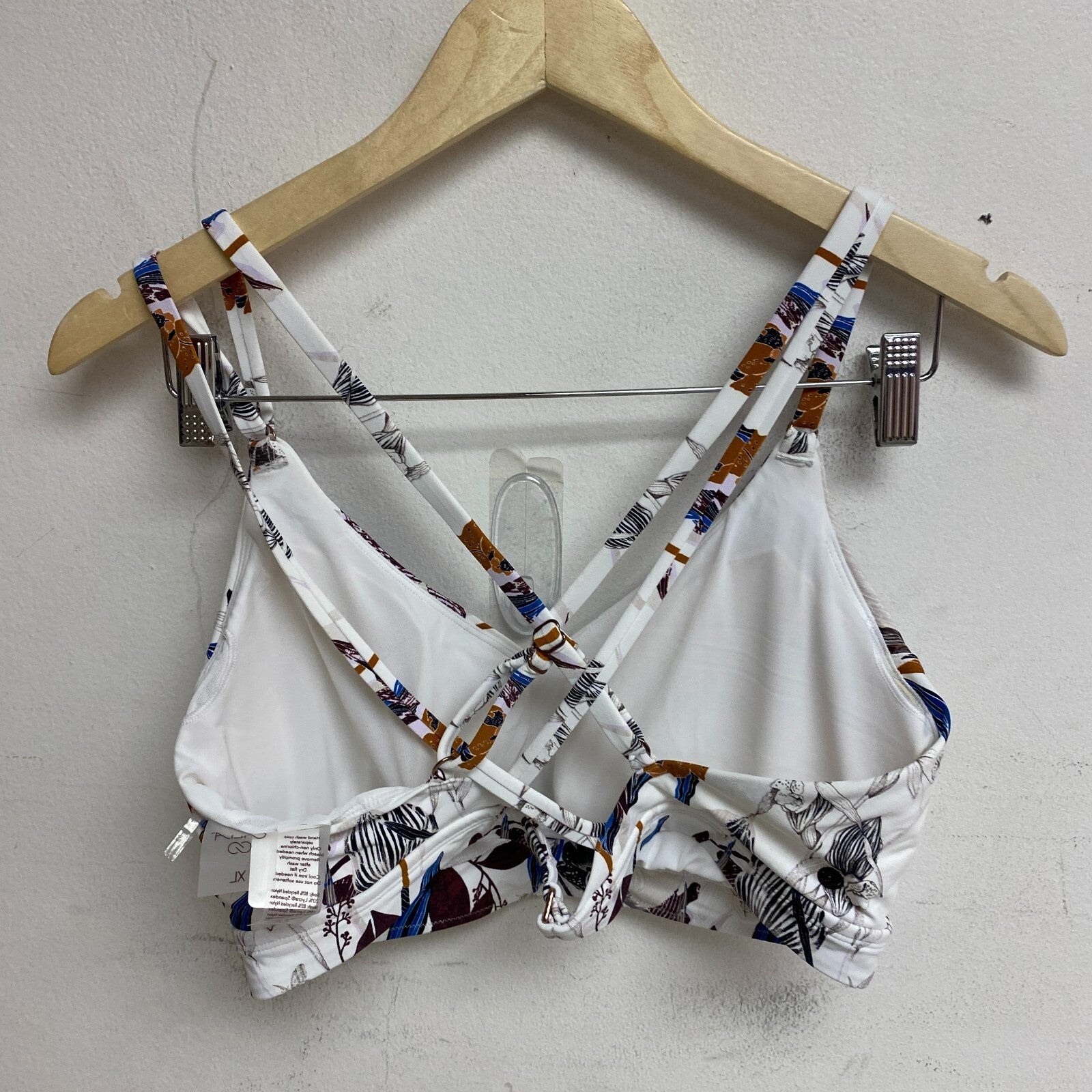 Calia Women's Strippy Bck Rch Bikini Top Island Botanical Multi WSA23223PRT