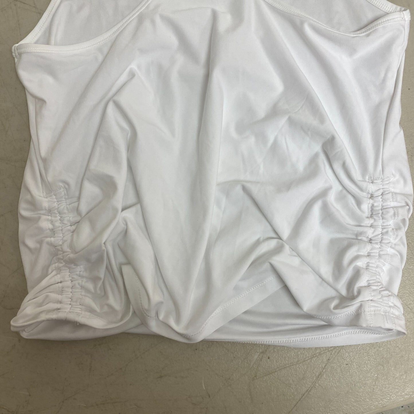 DSG Girls Performance Relaxed Fit Ruched Scoop Neck Tank Pure White DAG13123 New