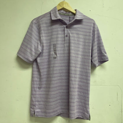 Walter Hagen Mens P11 Fine Line Textured Stipe Polo Bright Amethyst/White