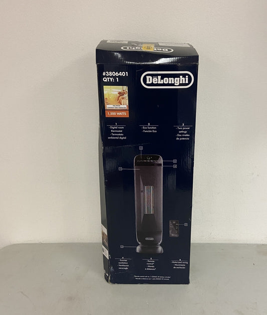 Delonghi 1500W Ceramic Tower Space Heater w/ Thermostat And Remote