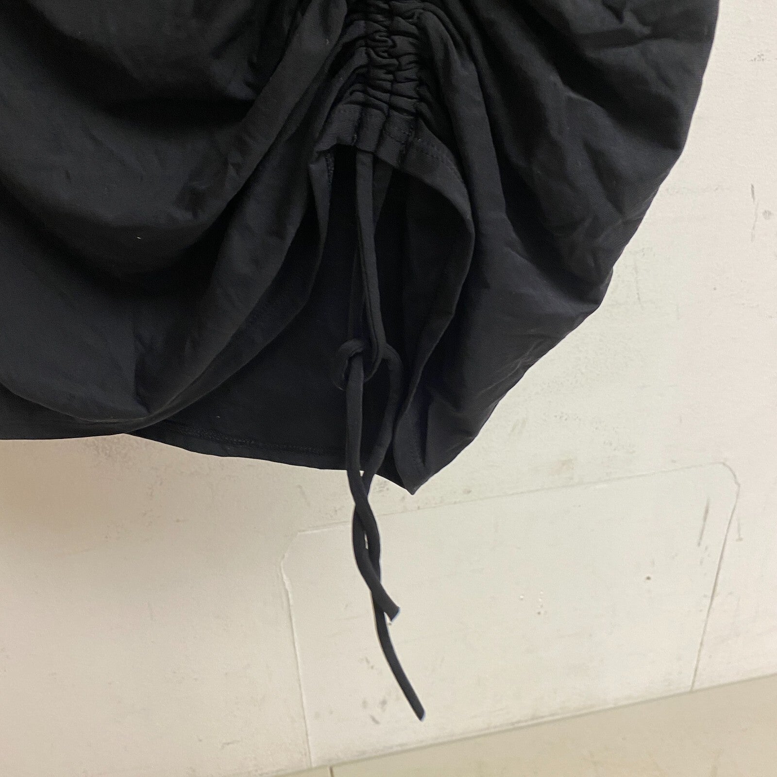 CALIA RUCHED DRAWSTRING High Rise SWIM SKIRT PURE BLACK WSA23506 Brand New!