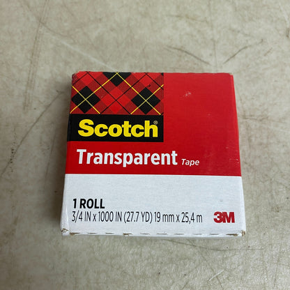 Scotch Transparent Tape 3/4″ × 1,000″ Premium Clear (Glossy)  6 Roll Pack