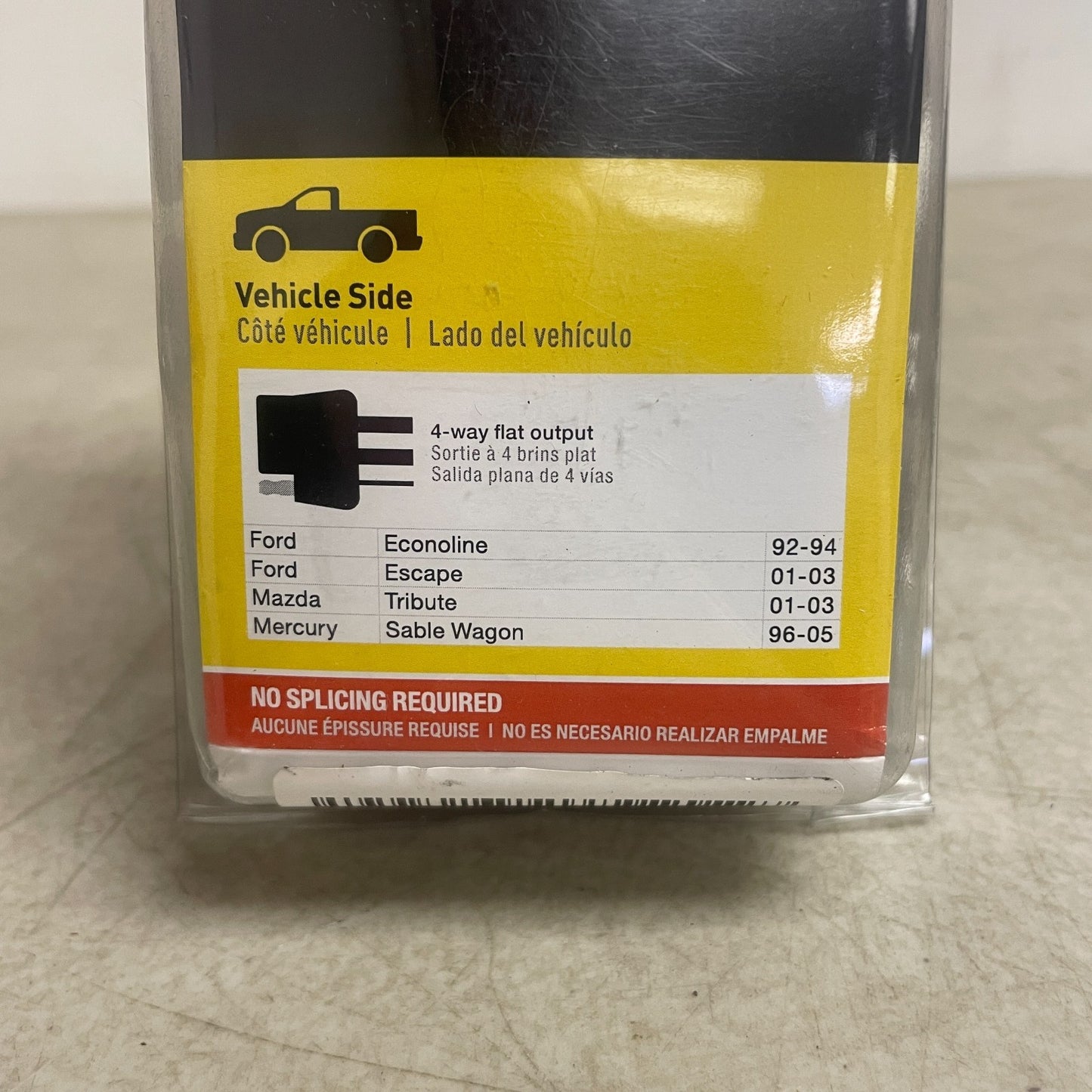 CURT 55343 4-Way Flat Custom Wiring Harness Ford Escape/Econoline/Tribute/Sable