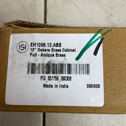 Signature Hardware 12" Gebara Brass Cabinet Pull Antique Brass EH1098.12.ABS