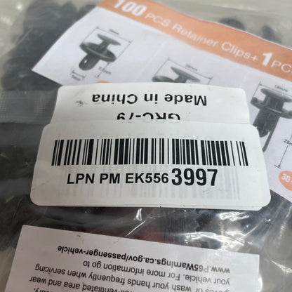 GOOACC 100PCS Push Type Retainer Clip Set for Toyota Lexus 6.5mm 9mm w Remover