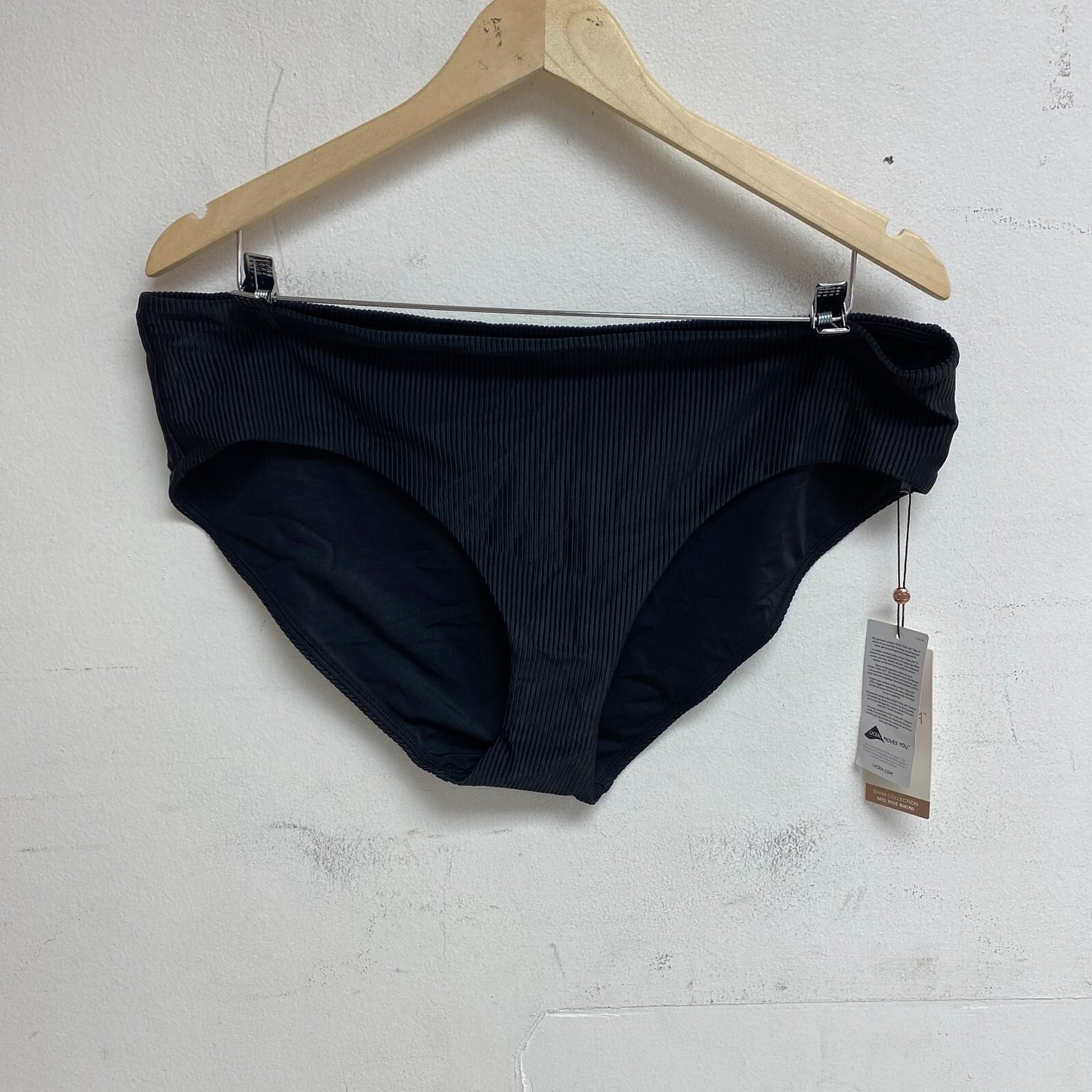 CALIA Women's Mid Rise Novelty Swim Bottoms Pure Black WSA23403R Brand New!