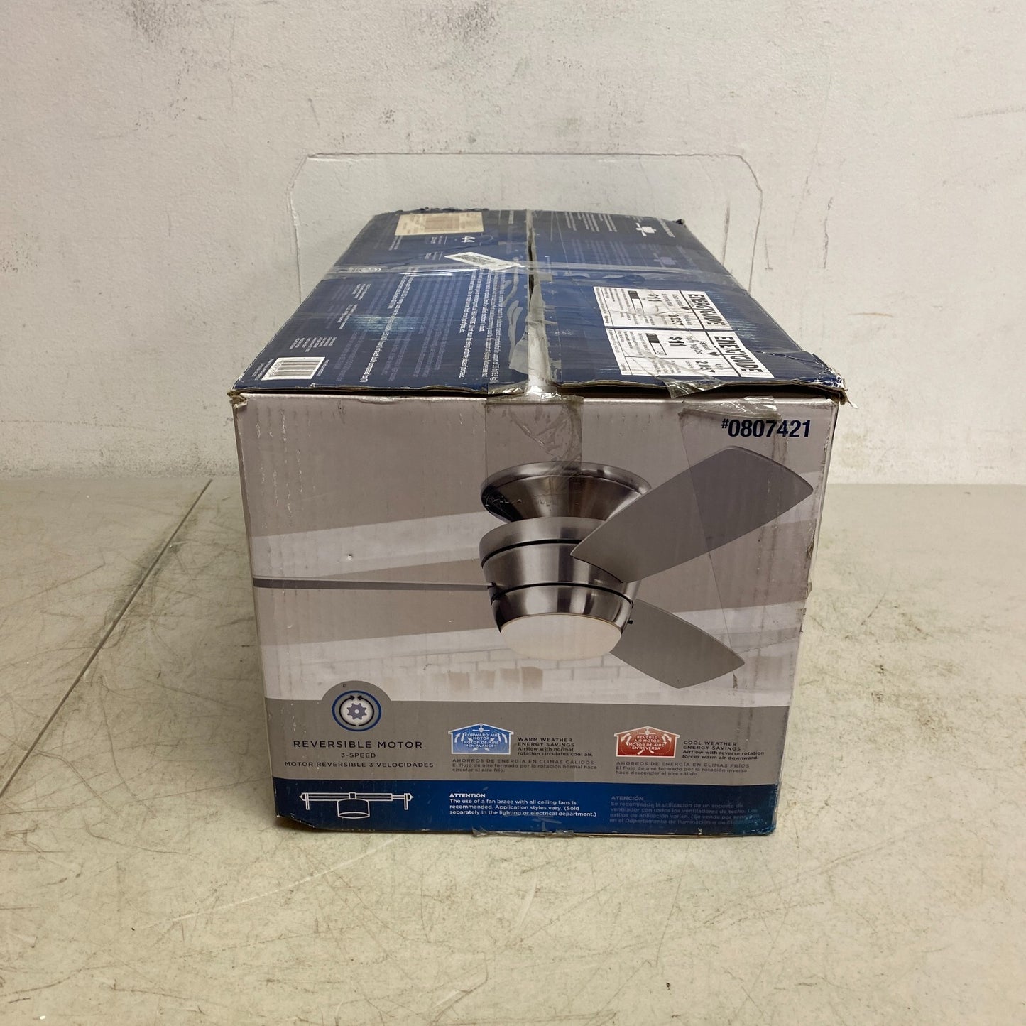 Harbor Breeze Mazon Brushed Nickel Finish Ceiling Fan 44 inch Model # 0807421