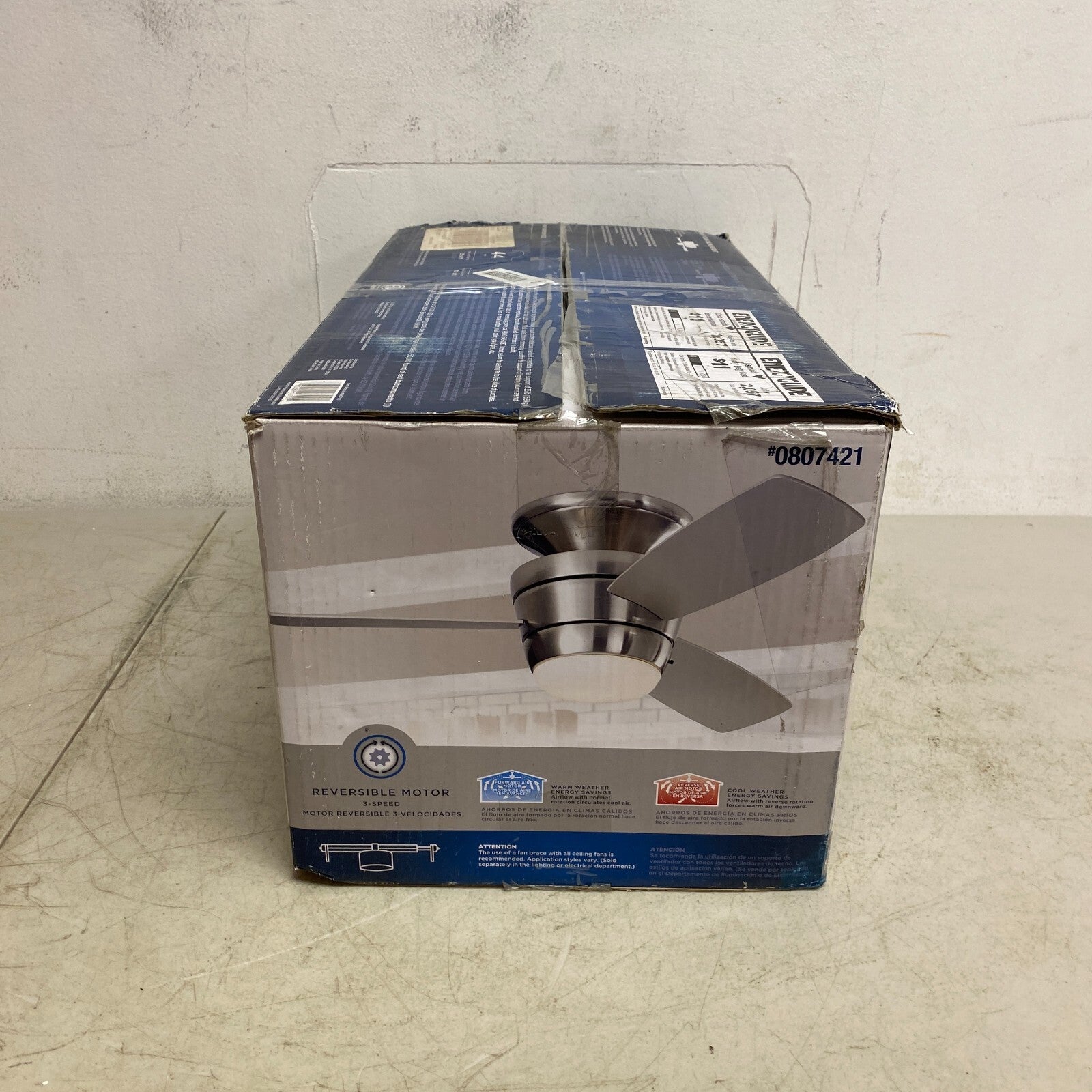 Harbor Breeze Mazon Brushed Nickel Finish Ceiling Fan 44 inch Model # 0807421