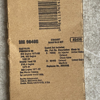 FEL-PRO MS 90460 Exhaust Manifold Gasket Set 1968-1992 Dodge Ram 318 360 V8
