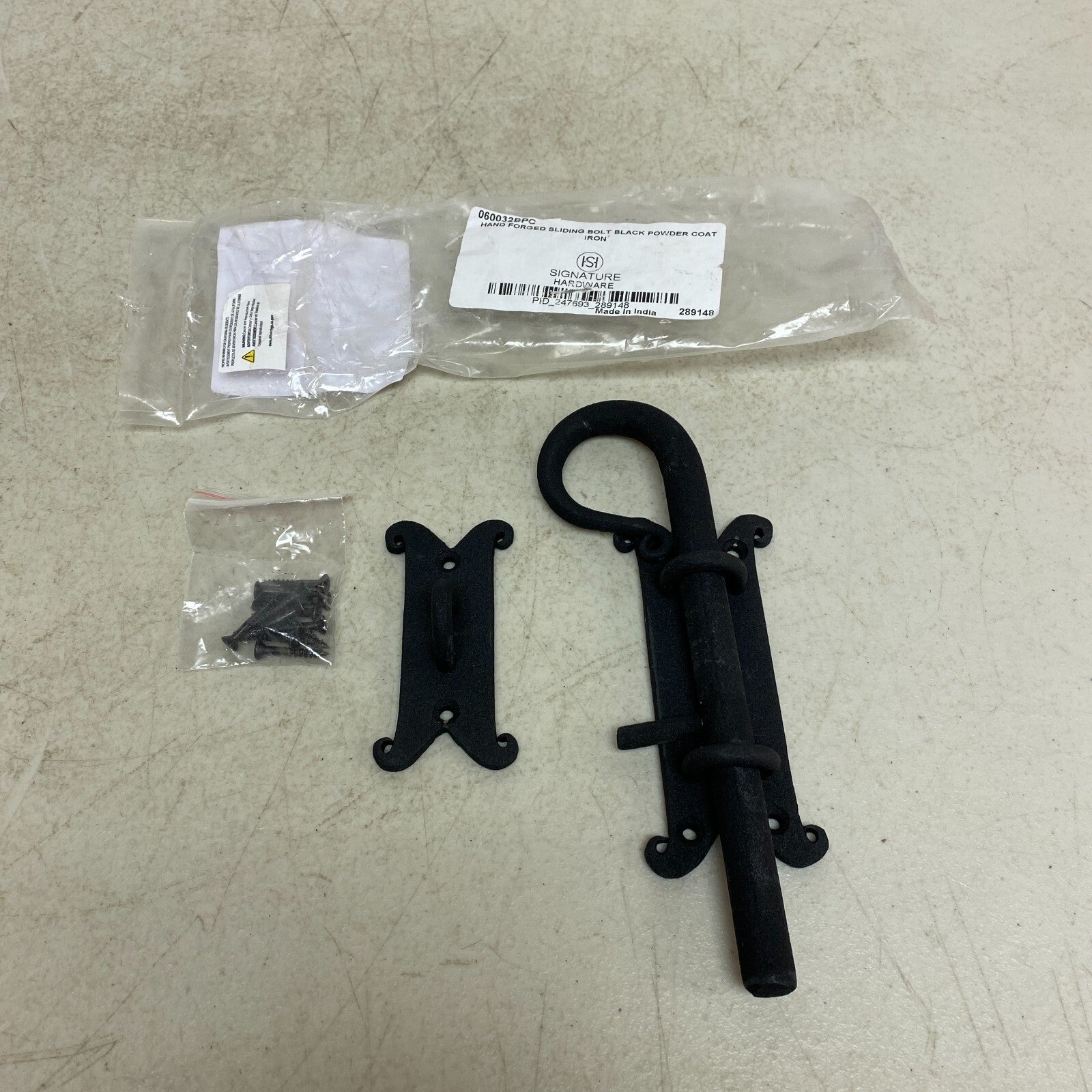 Signature Hardware Decorative Iron Sliding Bolt (MODEL: 060032BPC)