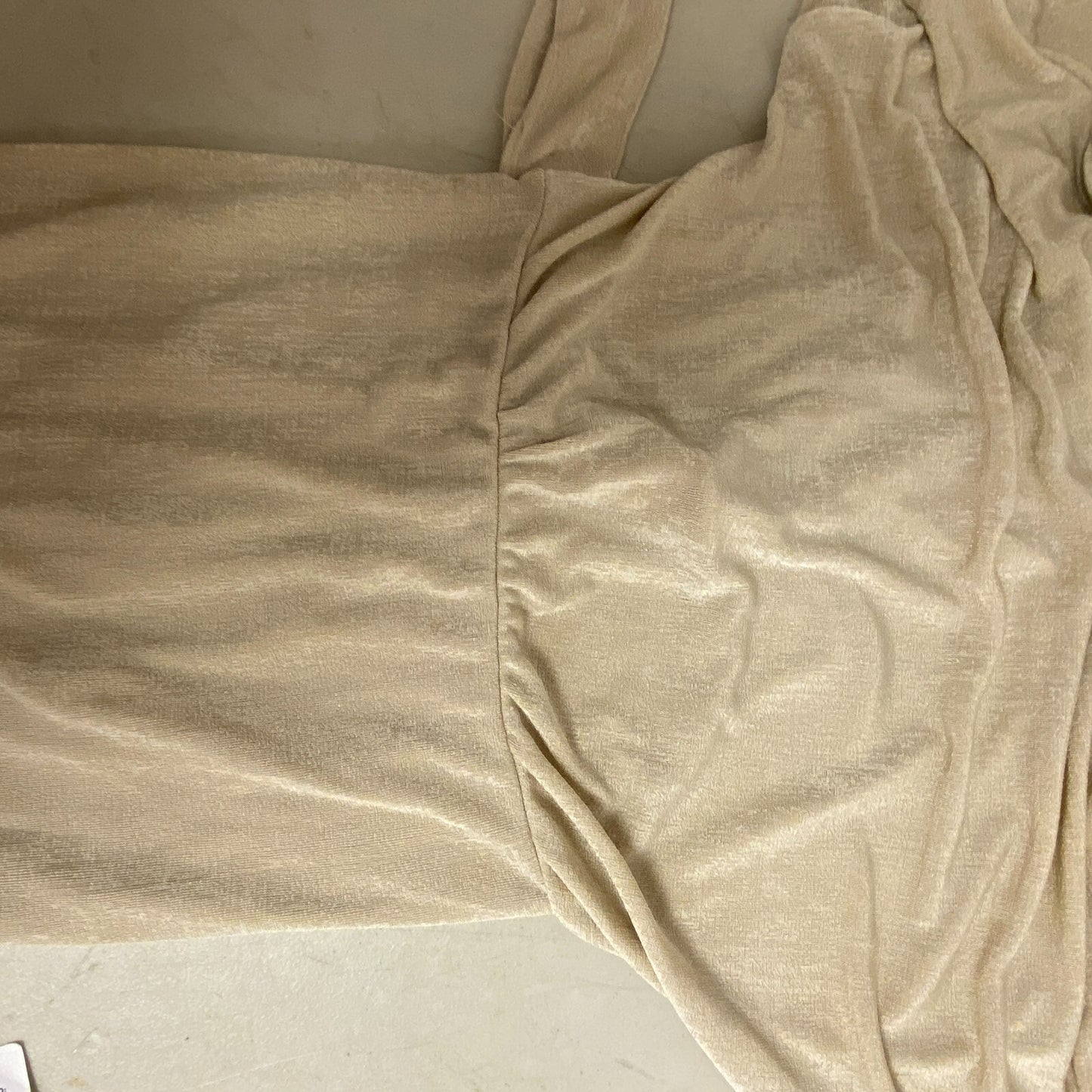 ASOS DESIGN wrap slinky blouson sleeve midi dress in Cream Size 8