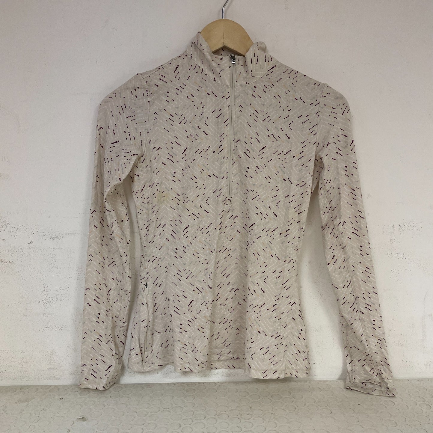 CALIA Women's UV Long Sleeve 1/2 Zip Shirt Mark Making Birch WAX71204 Size XS