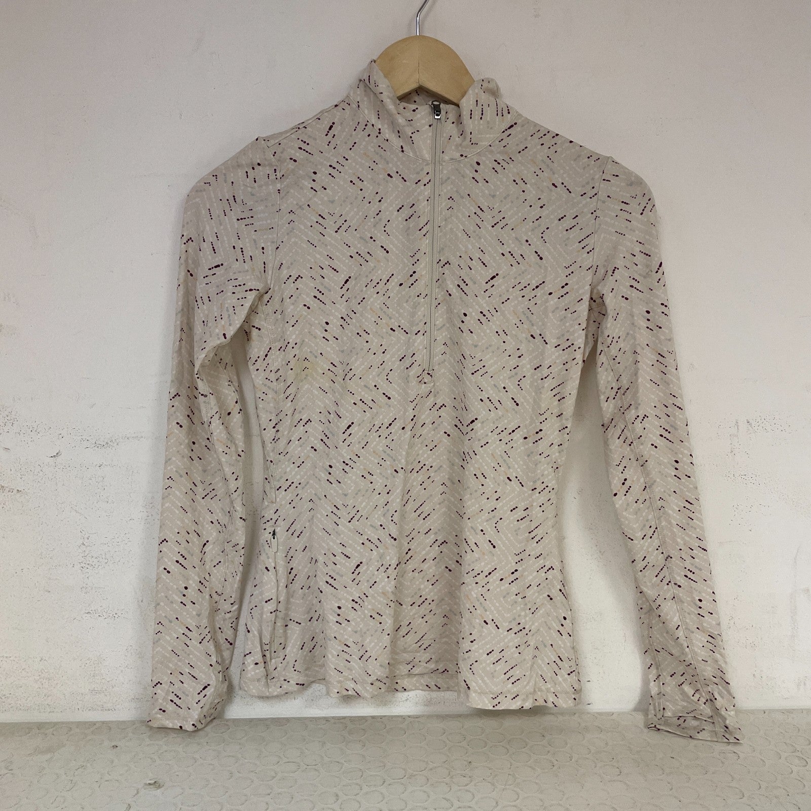 CALIA Women's UV Long Sleeve 1/2 Zip Shirt Mark Making Birch WAX71204 Size XS