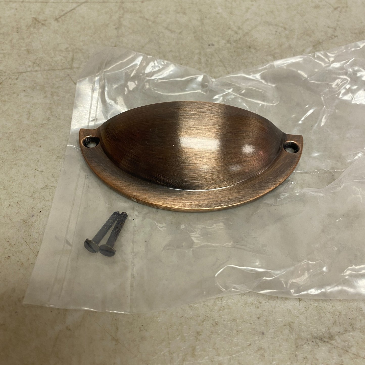 Signature Hardware Rustic Style Brass Traditional Cup Pull - Antique Copper