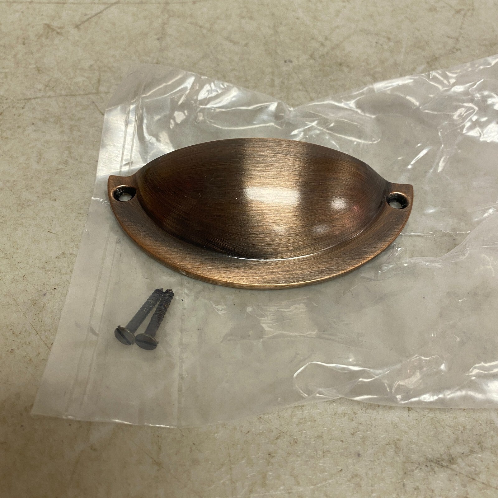 Signature Hardware Rustic Style Brass Traditional Cup Pull - Antique Copper