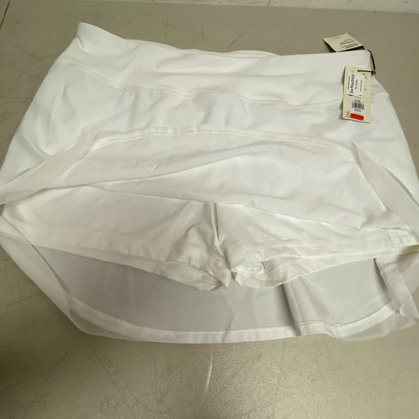 CALIA Women's Tulip Hem Skort Pure White Solid Relaxed fit Journey WAX12237