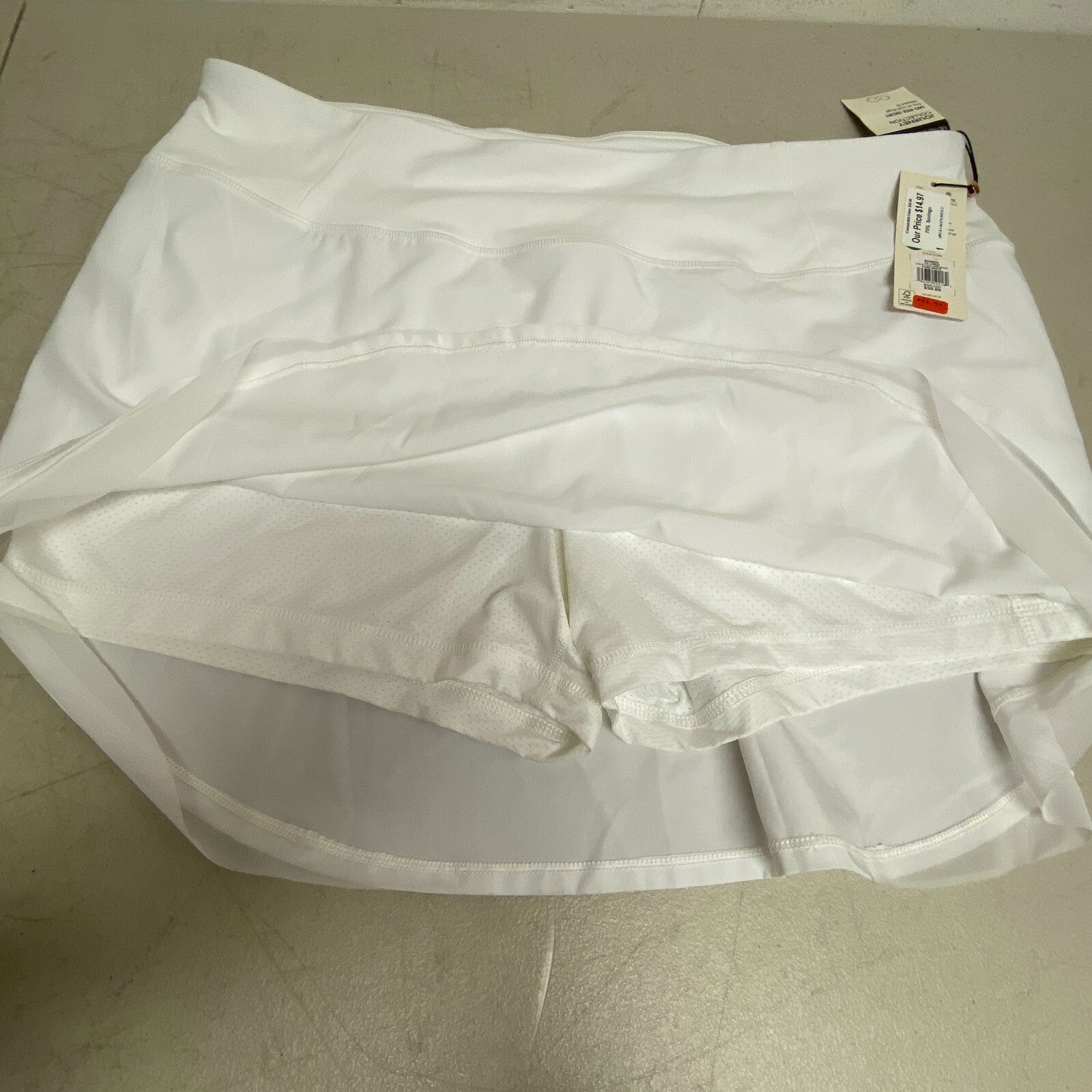 CALIA Women's Tulip Hem Skort Pure White Solid Relaxed fit Journey WAX12237