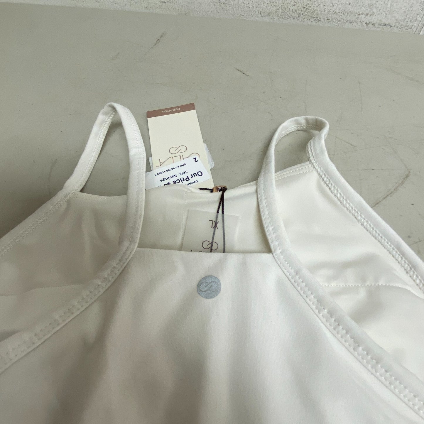 Calia Women's Essential Apron NK Exercise Dress Cloud Cover White WAX15039 New
