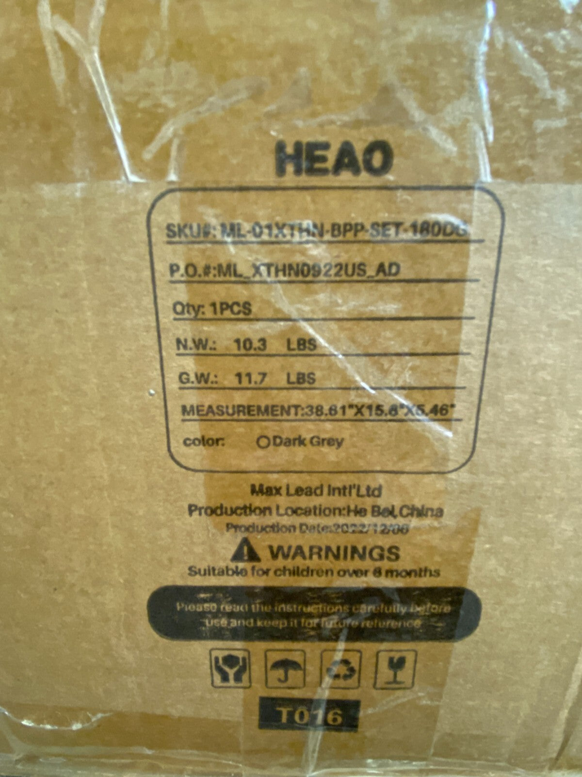 HEAO Dark Grey Breathable Mesh Baby Play Pen(38.61"x15.6"x5.46") Brand New!