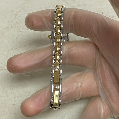 Armitron Women's Bracelet Watch Gold/Silver Band Crystals Bezel 75/3313TTG.