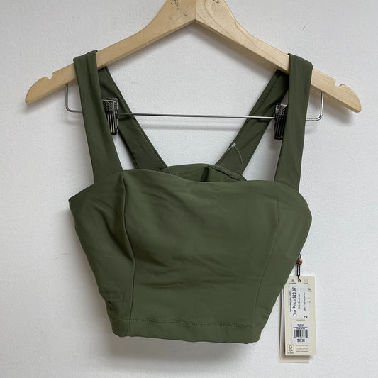 CALIA Womenâs Wide Shoulder Strap Athletic Medium Support Top Dark Olive