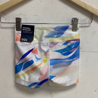 DSG Girls' 3â Performance Mid Rise Shortie Summer Watercolor DAG12103PRTXG