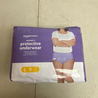 Basics Incontinence & Postpartum Underwear for Women, Large, 44 ct