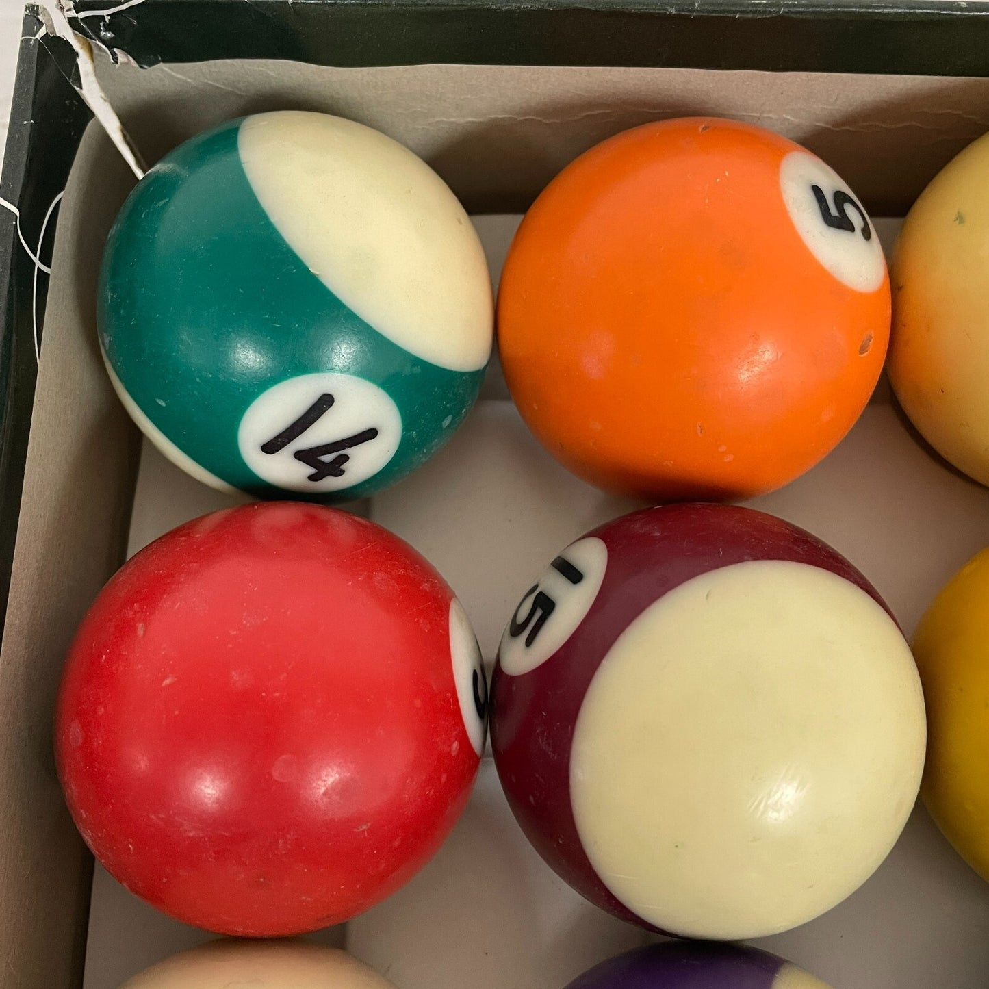 Vintage Billiard Pool Balls 2 1/4" Made in Belgium Replacement Box