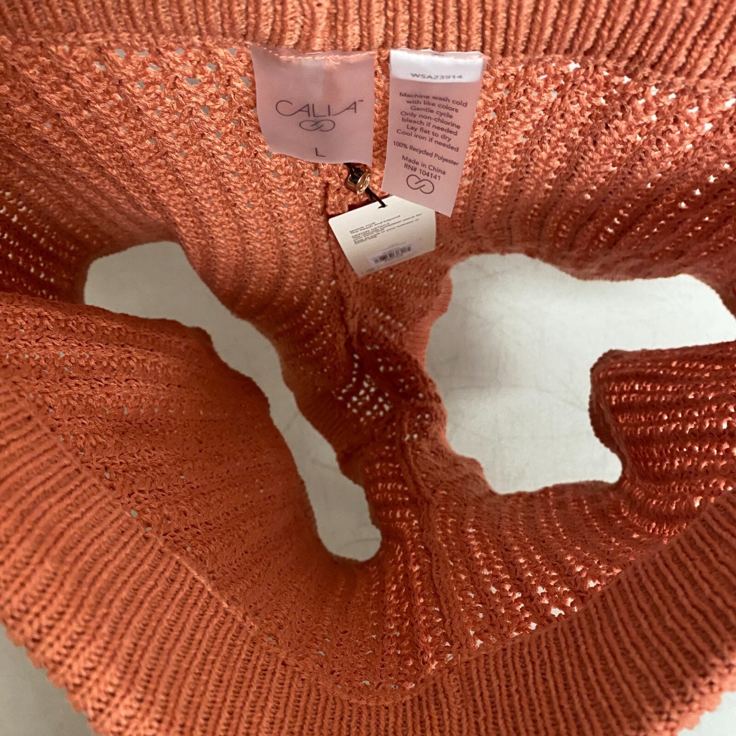 Calia Women's Sweater Knit Cover Up Mid Rise Swim Bottom Apricot Aura WSA23914