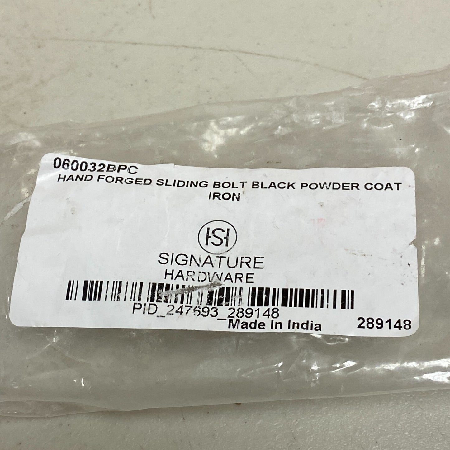 Signature Hardware Decorative Iron Sliding Bolt (MODEL: 060032BPC)