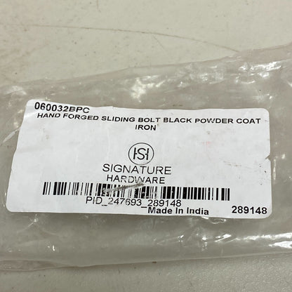 Signature Hardware Decorative Iron Sliding Bolt (MODEL: 060032BPC)