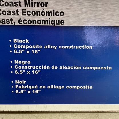 Grote 16202 Economy West Coast Door Mirror Rectangular Black Driver Side