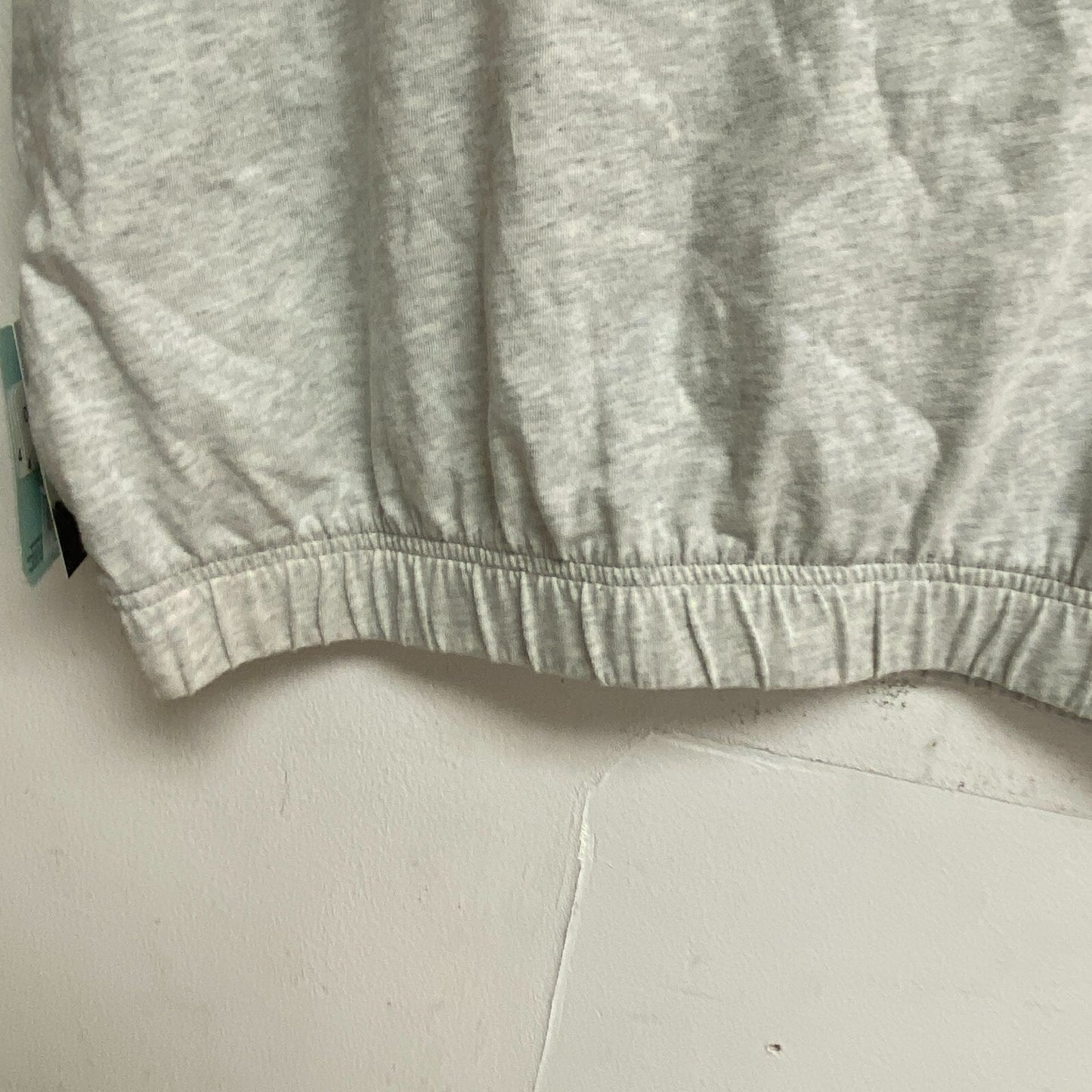 DSG Womens Cinched Hem Tee Light Heather Grey Solid Summer Stylish DAW12116H