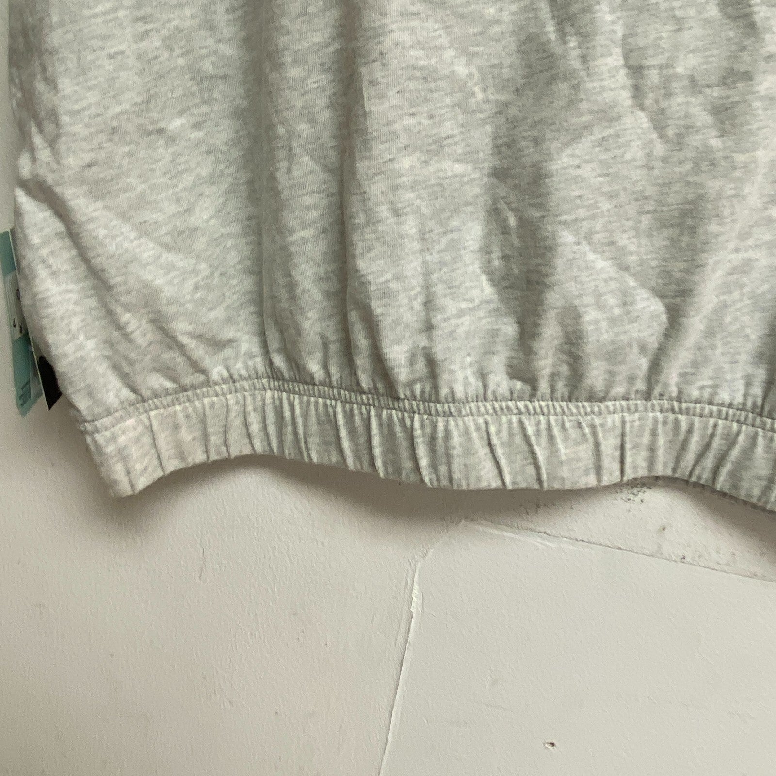 DSG Womens Cinched Hem Tee Light Heather Grey Solid Summer Stylish DAW12116H