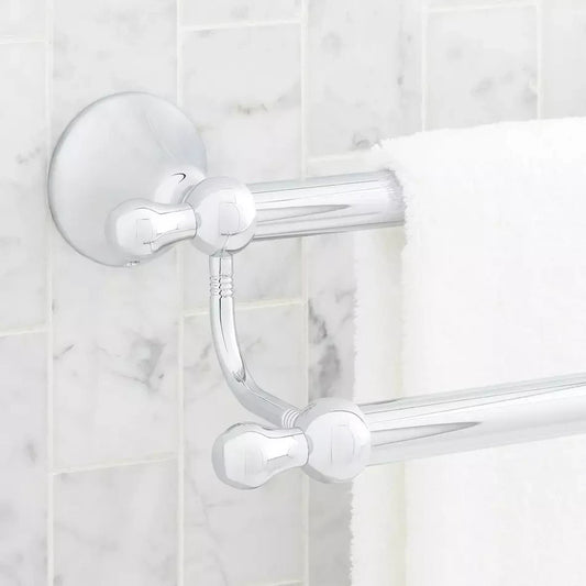 Signature Hardware 24" Traditional Double Towel Bar Chrome finish SH555046CP