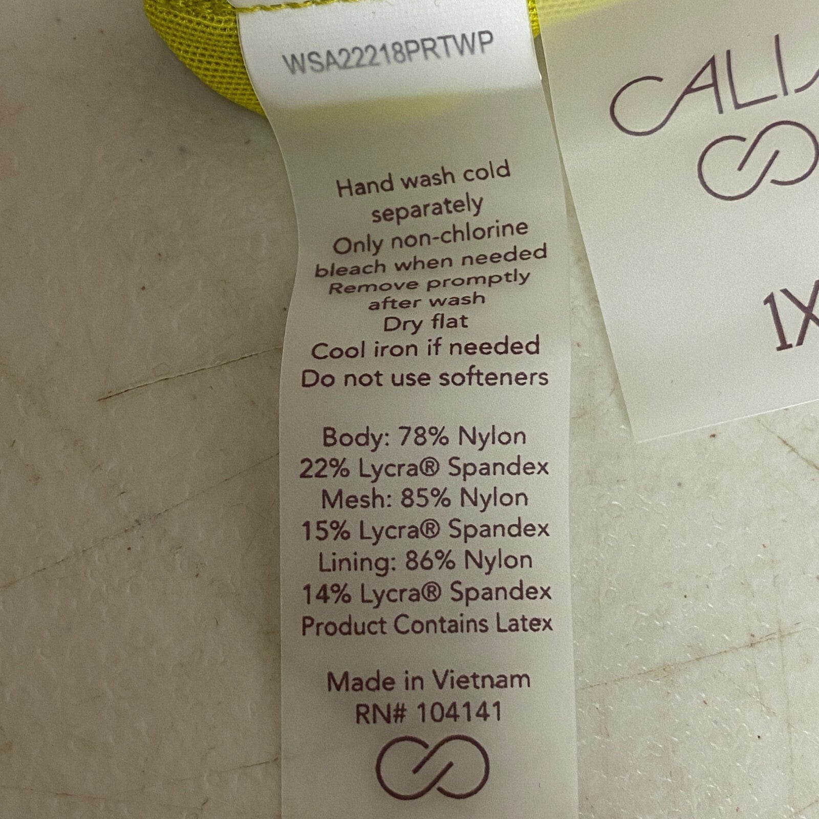 Calia Women's Swim Tie Front Long Line TOP Watercolor Multi WSA22218PRTWP New