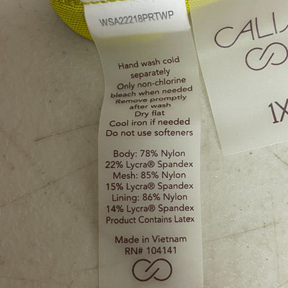 Calia Women's Swim Tie Front Long Line TOP Watercolor Multi WSA22218PRTWP New