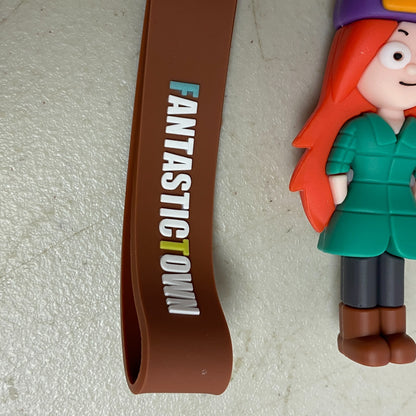 New Assorted Silicone 3D Gravity Falls Character Keychain with Wendy Accessory