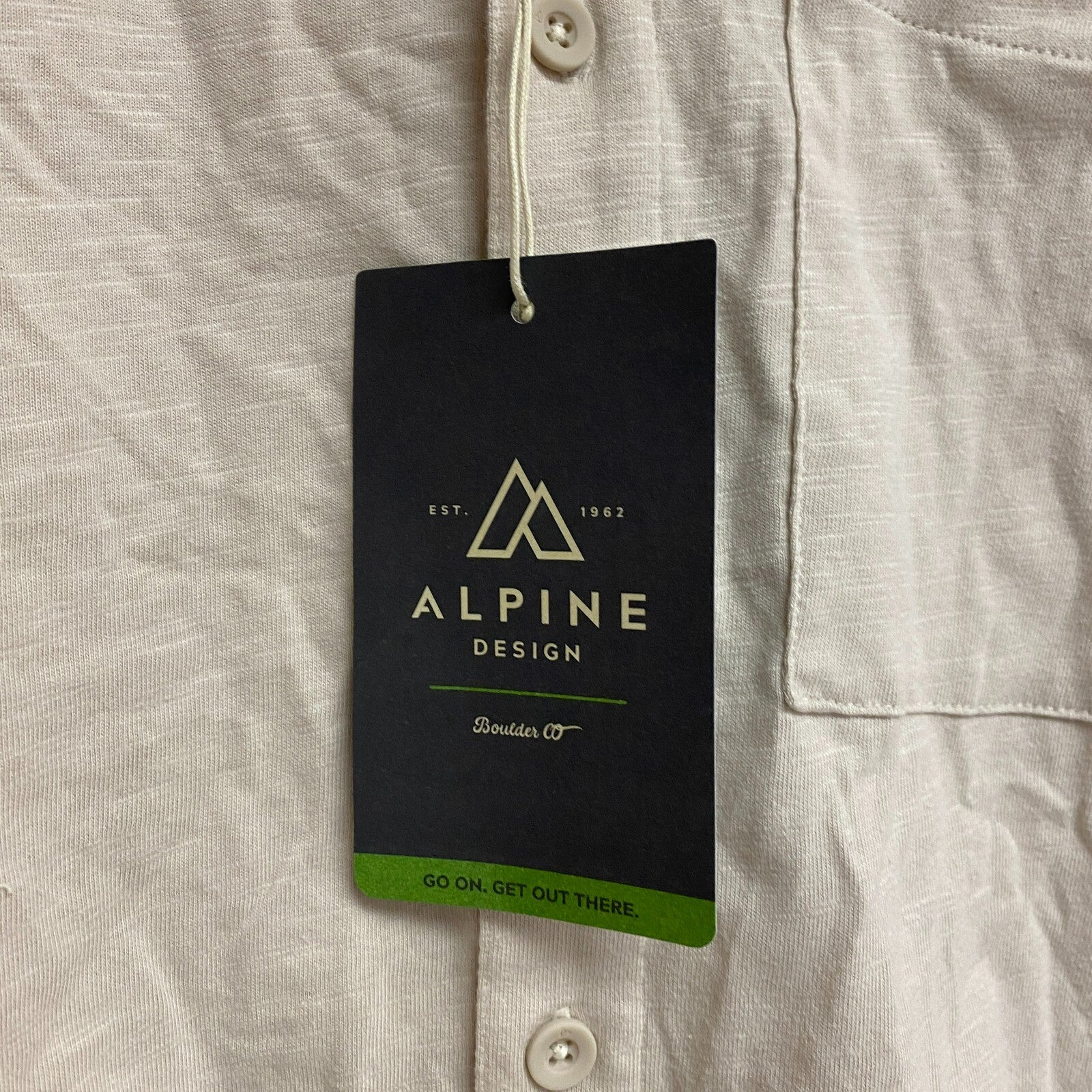 Alpine DesignâMen's  Rooted Knit Button Front Shirt  Light Khaki Solid ADM1310