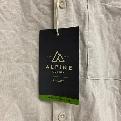 Alpine DesignâMen's  Rooted Knit Button Front Shirt  Light Khaki Solid ADM1310