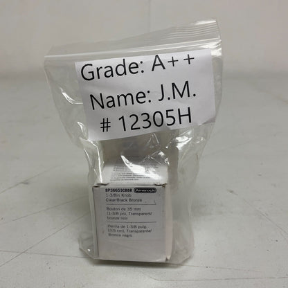 Amerock Glacio 1‑3/8″ Clear/Black Bronze Square Cabinet Knob BP36653CBBR